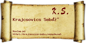 Krajcsovics Sebő névjegykártya